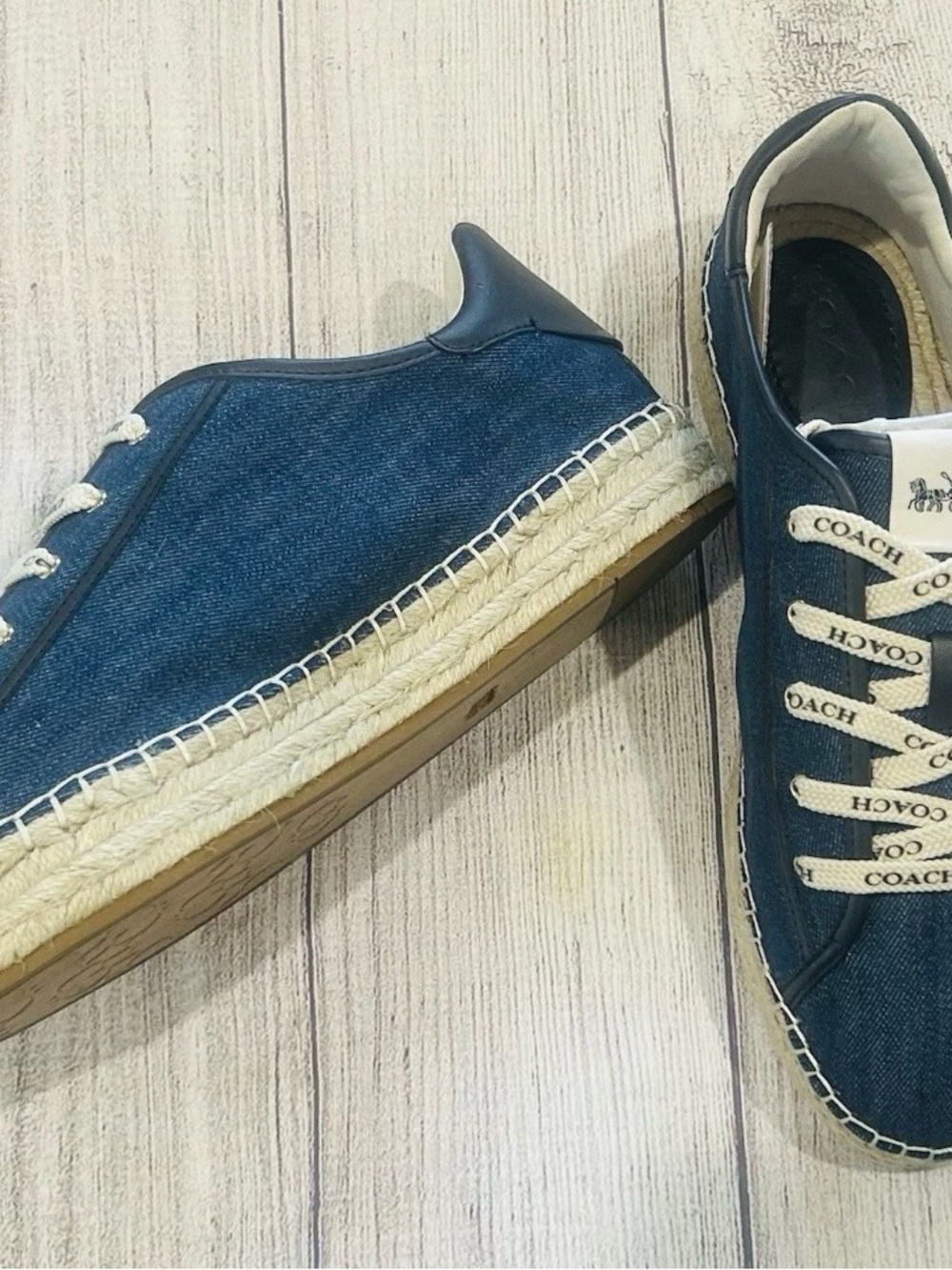 New Coach Cate Denim Espadrille  Sneaker Shoe Sz 9 - Picture 2 of 3